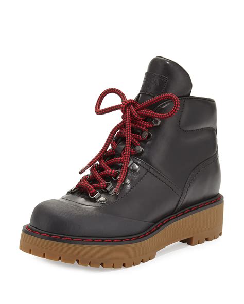 prada hiking boots women'|prada lace up combat boots.